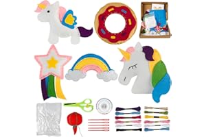 Victse Nähset Kinder, Nähen für Kinder ab 10, Filz Bastelsets Filz Nähen Kits Handwerk und Nähen Set, DIY Nähset Kinderhandwerk für Kinder pädagogische Anfänger, DIY Art Craft (Einhorn)