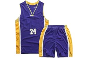 TYTF - Abbigliamento da basket per bambini, senza maniche, in rete mesh, con maglia e pantaloncini, per bambini da 1 a 15 anni