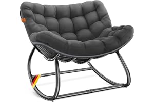 ‎KESSER KESSER® Schaukelstuhl für drinnen & draußen ergonomischer Schaukelsessel | maximale Belastung von 120kg Relaxsessel mit Rutschfesten Füßen, Witterungsbeständig