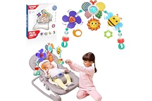 HappyKidsClub Arco Giochi Passeggino Neonato, Giochi Neonato 0 3 6 8 9 12 18 mesi Palestrina Neonato Montessori Regalo Neonato Femmina Maschio Sonaglio Spirale Passeggino Neonato Giochi Bambini 1 anno