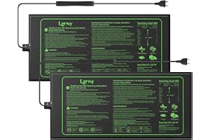 LERWAY Värmematta växter, 2-pack värmemattor 17,5 watt, 52 x 25 cm | PVC vattentät, jämn värme, värmemattor för växter, odlingsskål 1020, växthus, terrarium