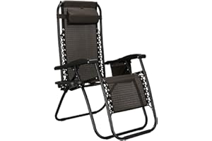 Tumbona de jardín Springos con reposacabezas, tumbona con mesa auxiliar, plegable, silla de relax