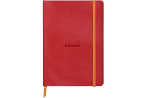 RHODIA 117753C - Carnet Souple Bullet Journal Goalbook Coquelicot - A5 14,8 x 21 cm - Pointillés Dot - 240 pages - Papier Clairefontaine Ivoire 90 g/m² - 2 Rubans, Fermeture Élastique - Simili Cuir