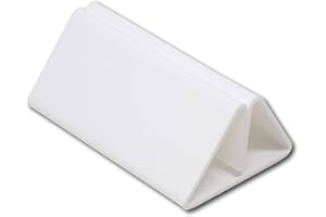 EPOSGEAR 100mm Menu Show Card Acrylic Name Place Table Sign Display Stand Holders - Perfect for Shops, Restaurants, Bars, Weddings, Parties etc (White, 25 Holders)