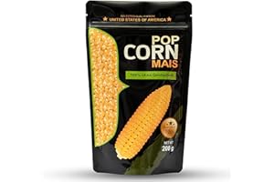 HOPSER FOOD FUN Mais popcorn dall'America in confezione salva aroma Senza OGM per macchina per popcorn, air popper, casseruola o microonde (1x200g)