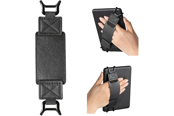CoBak Säker handledsrem för e-läsare och – mångsidig och lätt fingerhandtagshållare för 6–7,5 tum Kindle/kobo/Voyaga/Lenovo/Sony E-Book- – hög elasticitet