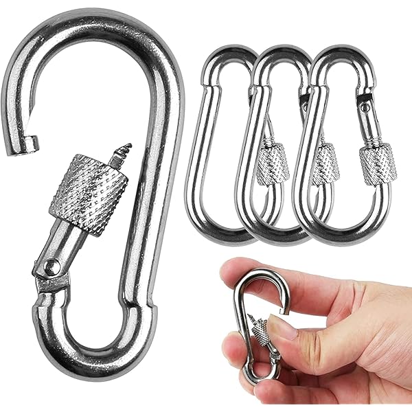 4 Moschettoni In Acciaio Inox - Multiuso Per Zaini, Tende, Borracce - Foto 3