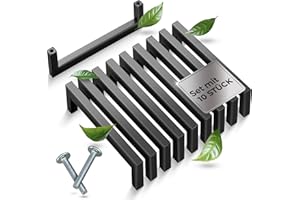 satech. MÖBELGRIFFE Schwarz Matt - 128mm - nichtrostender Stahl, Kratzfest – Modernes Design – 10er Set inkl. Schrauben