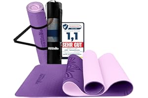 ‎LA MENTE ES MARAVILLOSA LA MENTE ES MARAVILLOSA - Gymnastikmatte, Rutschfest Yogamatte inkl. Tragegurt + Tasche + Übungs-E-Book, Gepolstert, Hautfreundliches TPE für Fitness/Pilates/Workout 183x61 cm