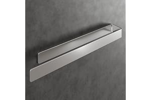 LIEBHEIM Portasciugamani senza foratura, nastro adesivo di montaggio e superficie adesiva extra grande, in acciaio inox da incollare, massiccio (acciaio inox spazzolato, 40)