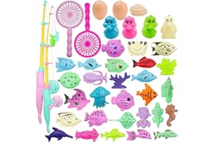 MOOKLIN ROAM 39pcs Juguetes de Magnético del Flotante, Educativa Juego Acción Juguetes del Baño Reflejo para Niños Agua Piscina Baño Playa