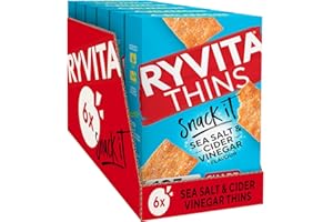 Ryvita Thins Snack It Sea Salt & Cider Vinegar Flvour 125g Pack of 6