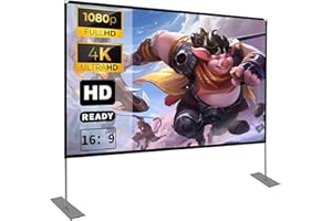 HOIN 100" Schermo per Proiettore con Supporto 16: 9 Schermo Portatile Una Scelta Perfetta per Teatro Domestico il Cinema All'aperto e Altre Attività di Intrattenimento