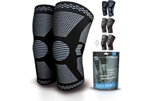 Gemschest 2 Pack Knee Support - Knee Compression Sleeves for Men & Women, Knee Brace for Working Out, Running, Basketball, Gym, Weightlifting, Workout, for Arthritis Joint Pain Relief Size XL