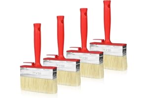 RFYTDCF 4 Stück Flächenstreicher, 120mmx30mm Kunststoffborsten Wandpinsel Lasurpinsel Groß Pinsel Flachpinsel Set Malerpinsel Breit Malerbürste für Wand Möbel Zaun Holz Malen