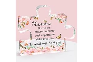LOHENYOR Regalo Mamma Compleanno, Festa della Mamma, Puzzle A Blocchi in Acrilico Inciso, Regalo per Festa della Mamma, Idee Regalo Mamma, Regalo Mamma Natale