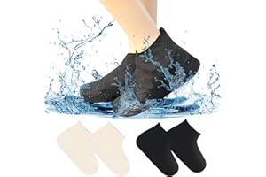 IETWATE 2 Pairs Waterproof Shoe Covers, Thickened Latex Shoe Covers Reusable Waterproof, Men Women Shoe Protector Covers, Portable Waterproof Overshoes, for Outdoor Cycling Hikin (L 38-46)