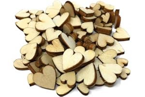 PICTURE PERFECT PARTY [Heart Shaped] Wooden Embellishments - Mixed Mini Scrapbooking Shapes for Craft