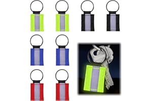 Lonimia Ciondolo riflettente, 8 pezzi, per zaini e zaini, riflettori, riflettori, riflettori, per bambini, portachiavi riflettenti, per zaini, jogging, colore colorato