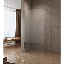 AQUABATOS Duschglaswand 110x200 Cm – 10 Mm Nano ESG-Sicherheitsglas, Mit Edelstahl-Stabilisator, Für Walk-in-Duschen