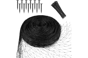 vsshe Filet Anti Oiseaux, 4x5m Noir Filets pour Jardin, Mailles de 20 x 20 mm Plante Filet de Protection avec Clous Plastique et Serre-Câbles, pour verger, Potager, étang à Poissons, Arbre Fruitier
