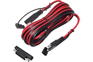 KUNCAN 25FT Sae to Sae 2 Pin Extension Cable DC Power 16awg Heavy Duty Battery Quick Disconnect/Connect Wire Harness with Sae Connectors with Dust Cap…