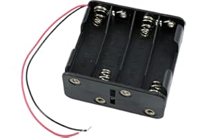 TOOLOFLIFE 1 étui de rangement de piles AA/AAA fermé avec 5 tailles avec couvercle interrupteur ON/OFF boîte de rangement en plastique avec fils de commutation (4 solts)