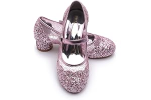 ELSA & ANNA Prinzessin Schuhe Mädchen – Prinzessin Schuhe mit 3 cm hohem Absatz – Glitzer Schuhe Mädchen – Schuhe für ELSA Kleid für Partys, Fasching, Karneval – High Heels für Kinder​​ (SH2206)