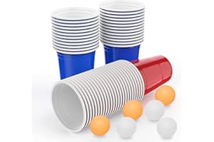 AOLUXLM Gobelets, 50Pack American Tasses, 16oz/473ml Plastique Réutilisables Tasses de Cadeau pour Barbecue, Camping