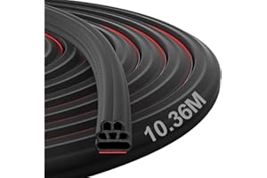 Nayotaa 10.36M Auto türdichtung, Sechs-Loch universal Autotür Gummidichtung Selbstklebende, Autotürdichtung Kantenschutz für Autotür Pkw-Motorhaube Kofferraumtür Wasserdicht Anti-Staub