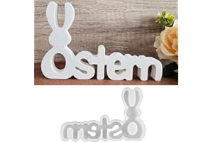 WIKIMO Silikonformen Gießformen Ostern Hase Silikonform Ostern Alphabet Gips zum Gießen Silikonformen für Frühling Gießform Ostern für Handwerk