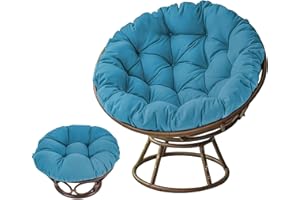 LIXQQS Papasan Cushion - Round Chair Cushion, Large Comfortable Seat, Waterproof Rocking Chair, Indoor/Outdoor (Blau, 100 * 100cm)