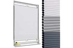 ‎WOLTU WOLTU Wabenplissee ohne Bohren verdunkelung Thermo Doppelplissee Klemmfix Zweifarbig 95x130cm Weiß-Weiß, Plissee Faltrollo Sonnen-, Sicht- & Schallschutz, Jalousie Plisseerollo für Fenster & Tür
