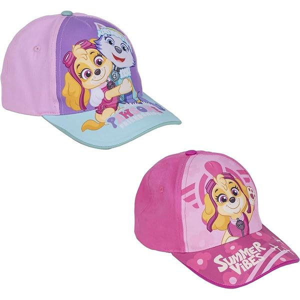 Pat Patrol Casquette Baseball, 2 Pièces Pat Patrol Anti-Soleil Baseball Cap, Pat Patrol Garçon Fille été Unisexe Réglable Casquettes Hip Hop Sport Outdoor Chapeau, Blau/Rot