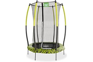 EXIT Toys Tiggy Junior Trampoline - For Toddlers - For Indoor and Outdoor Use - With Elastics for Smooth Bounce - Unique Design - ø55" - Black/Green