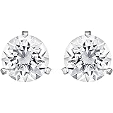 Swarovski Boucles D'Oreilles Solitaire, Blanc, Métal Rhodié