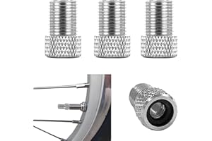 PHIOMUUE 4pcs Presta Valve Adapter,Bike Pump Adaptor, Presta to Schrader Valve Adapter, Bike Pump Adapter Converter,Rubber Inner Ring,Inflate Tire Using Standard Pump or Air Compressor(Silver)
