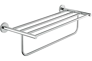 GROHE Bau Cosmopolitan akcesoria łazienkowe – wielofunkcyjny uchwyt na ręcznik kąpielowy (materiał: metal) chrom, 40462001