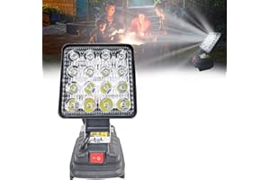 MUNLOO Lampa akumulatorowa do Makita 18 V, 27 W LED lampa robocza, akumulator wielofunkcyjny, reflektor LED, przenośna lampa na plac budowy, latarka do Makita 18 V bateria litowa Lonen