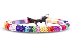 Made by Nami Tobilleras Surferas Mujer y Hombre - Tobillera Fina Estilo Boho Hippie - Accesorios Festivales y Playa - Hechos a Mano - Resistente al Agua y Ajustable (Arco iris)