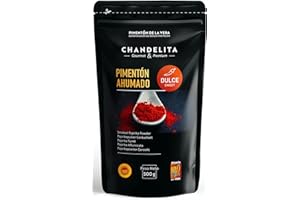 CHANDELITA Pimentón de la Vera Dulce Ahumado en Polvo en Bolsa de 500gr con la Denominación de Origen Protegida - Especias y Condimentos. Gourmet & Premium - 100% Pimenton