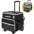 INSMEER 55 Cans/40L Collapsible Soft Cooler Bag with Wheels, Leakproof Insulated Rolling Ice Box All-Terrain Cart, Portable Large Travel Coolers for Leisure Trip, Camping, Wine/Beer Picnics, Black