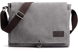 LOSMILE Bolsos bandolera para hombre, Bolsos de hombro de lona simple (Gris)
