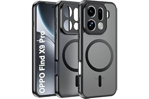 Effcotuo Funda Magnética para OPPO Find X9 Pro Case Compatible con MagSafe, Funda de Silicona Flexible + Acrílico Carcasa Respaldo Translúcida Mate Slim Antigolpes Cover (Negro)