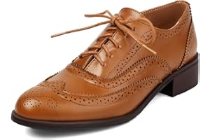 Roimaash Leisure Oxford Zapatos Mujer Two Tone Wingtip Brogue Zapatos
