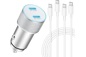 ‎MATAUMAHI MatauMahi Ładowarka Samochodowa USB C 40W z 2x Kable Typu C, Gniazdo USB C 2-Porty w Zapalniczce Samochodowej, Adapter USB C 12-24V do Szybkiego Ładowania Kompatybilny z Telefonami, Tabletami i Innymi