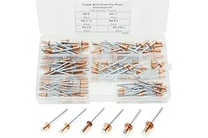 BIGP 120 Pieces Blind Rivets Copper, Red Copper Blind Rivets Pop Rivets Assortment Set for Sheet Metal, Automotive, Railway and Furniture (M2.4 / M3.0 / M3.2 / M4)
