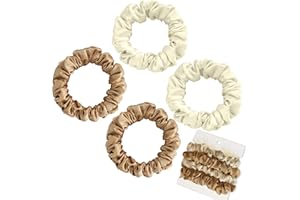 Olakin Coletero de Seda para Pelo [4PCS], para el Cabello Scrunchies Velvet Elástico Bandas, Elástico Gomas de Pelo Para Mujeres Niñas Accesorios, Scrunchies para moños trenzas(Blanco y Dorado)