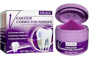 UJOOGBU Purple Teeth Whitening Powder,Whitening Colour Corrector Powder,Teeth Cleaning Powder,Teeth Polisher for Teeth Stain Removal and Tooth Whitening,Teeth Whitener,Tooth Powder for Yellow Tooth Stain