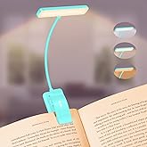 Gritin Lampe de Lecture 19 LED, Liseuse Lampe Clip Rechargeable, Protection des Yeux, Gradation en Continu & 3 Couleurs (Ambr